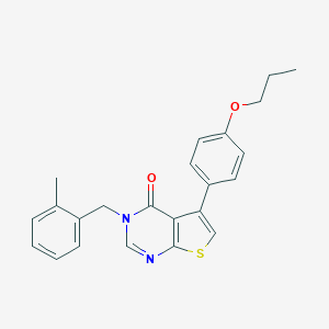 molecular formula C23H22N2O2S B284875 3-(2-methylbenzyl)-5-(4-propoxyphenyl)thieno[2,3-d]pyrimidin-4(3H)-one 