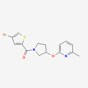 molecular formula C15H15BrN2O2S B2848754 (4-Bromothiophen-2-yl)(3-((6-methylpyridin-2-yl)oxy)pyrrolidin-1-yl)methanone CAS No. 1903036-93-0