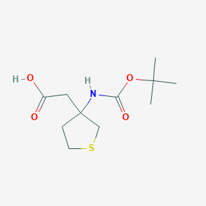 molecular formula C11H19NO4S B2848756 2-(3-{[(Tert-butoxy)carbonyl]amino}thiolan-3-yl)acetic acid CAS No. 2225141-42-2