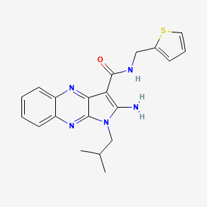 molecular formula C20H21N5OS B2848757 2-amino-1-(2-methylpropyl)-N-(thiophen-2-ylmethyl)pyrrolo[3,2-b]quinoxaline-3-carboxamide CAS No. 842955-30-0