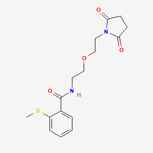 molecular formula C16H20N2O4S B2848763 N-(2-(2-(2,5-dioxopyrrolidin-1-yl)ethoxy)ethyl)-2-(methylthio)benzamide CAS No. 2034225-33-5
