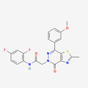 molecular formula C21H16F2N4O3S B2848768 N-(2,4-二氟苯基)-2-(7-(3-甲氧苯基)-2-甲基-4-氧代噻唑并[4,5-d]吡啶-5(4H)-基)乙酰胺 CAS No. 941898-37-9