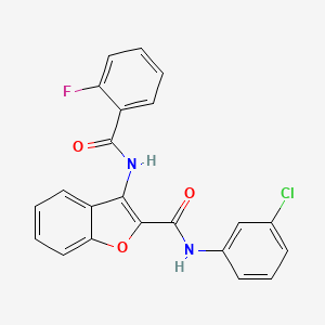 N-(3-chlorophenyl)-3-(2-fluorobenzamido)benzofuran-2-carboxamide