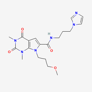 N-(3-(1H-imidazol-1-yl)propyl)-7-(3-methoxypropyl)-1,3-dimethyl-2,4-dioxo-2,3,4,7-tetrahydro-1H-pyrrolo[2,3-d]pyrimidine-6-carboxamide