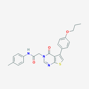 N-(4-methylphenyl)-2-[4-oxo-5-(4-propoxyphenyl)thieno[2,3-d]pyrimidin-3-yl]acetamide