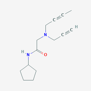 molecular formula C14H20N2O B2848781 2-[丁-2-炔基(丙-2-炔基)氨基]-N-环戊基乙酰胺 CAS No. 1436271-05-4