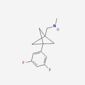 molecular formula C13H15F2N B2848782 1-[3-(3,5-Difluorophenyl)-1-bicyclo[1.1.1]pentanyl]-N-methylmethanamine CAS No. 2287315-80-2