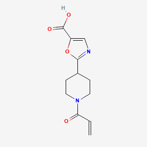 molecular formula C12H14N2O4 B2848786 2-(1-Prop-2-enoylpiperidin-4-yl)-1,3-oxazole-5-carboxylic acid CAS No. 2249320-58-7