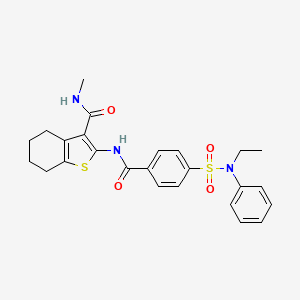 molecular formula C25H27N3O4S2 B2848788 2-(4-(N-乙基-N-苯基磺酰基)苯甲酰胺基)-N-甲基-4,5,6,7-四氢苯并[b]噻吩-3-羧酰胺 CAS No. 868965-45-1