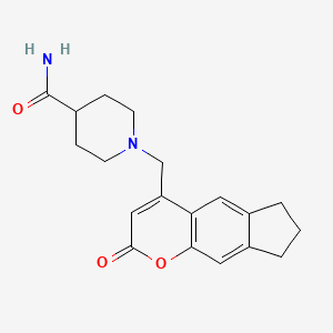 molecular formula C19H22N2O3 B2848801 1-((2-氧代-2,6,7,8-四氢环戊[g]咔啉-4-基)甲基)哌啶-4-甲酰胺 CAS No. 849121-24-0