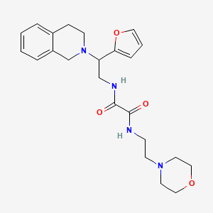 molecular formula C23H30N4O4 B2848805 N1-(2-(3,4-dihydroisoquinolin-2(1H)-yl)-2-(furan-2-yl)ethyl)-N2-(2-morpholinoethyl)oxalamide CAS No. 903258-89-9