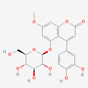 molecular formula C22H22O11 B2848819 4-(3,4-二羟基苯基)-5-beta-D-葡萄糖苷氧基-7-甲氧基香豆素 CAS No. 116310-58-8