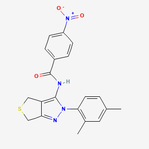 molecular formula C20H18N4O3S B2848820 N-(2-(2,4-dimethylphenyl)-4,6-dihydro-2H-thieno[3,4-c]pyrazol-3-yl)-4-nitrobenzamide CAS No. 396720-67-5