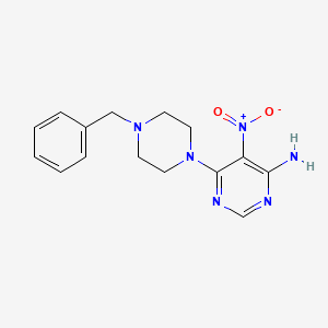 molecular formula C15H18N6O2 B2848821 6-(4-Benzylpiperazin-1-yl)-5-nitropyrimidin-4-amine CAS No. 450345-92-3