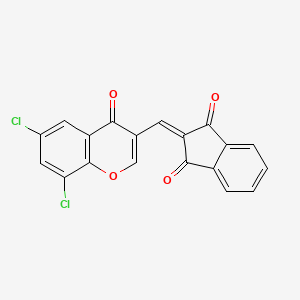 molecular formula C19H8Cl2O4 B2848826 2-((6,8-Dichloro-4-oxo-4H-chromen-3-YL)methylene)indane-1,3-dione CAS No. 1024223-96-8