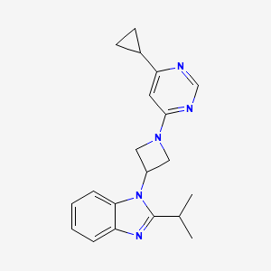 molecular formula C20H23N5 B2848827 1-[1-(6-Cyclopropylpyrimidin-4-yl)azetidin-3-yl]-2-propan-2-ylbenzimidazole CAS No. 2415634-27-2