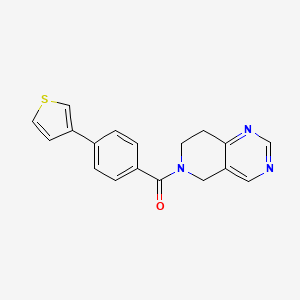 molecular formula C18H15N3OS B2848830 (7,8-dihydropyrido[4,3-d]pyrimidin-6(5H)-yl)(4-(thiophen-3-yl)phenyl)methanone CAS No. 1705923-64-3