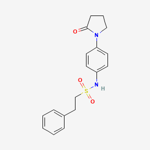 molecular formula C18H20N2O3S B2848834 N-(4-(2-oxopyrrolidin-1-yl)phenyl)-2-phenylethanesulfonamide CAS No. 942012-60-4