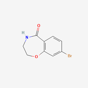 molecular formula C9H8BrNO2 B2848837 8-溴-3,4-二氢苯并[f][1,4]噁唑-5(2H)-酮 CAS No. 1396777-41-5