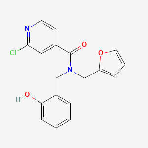 2-chloro-N-[(furan-2-yl)methyl]-N-[(2-hydroxyphenyl)methyl]pyridine-4-carboxamide
