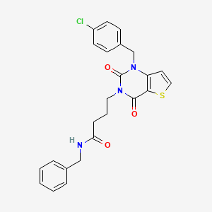 molecular formula C24H22ClN3O3S B2848846 N-benzyl-4-(1-(4-chlorobenzyl)-2,4-dioxo-1,2-dihydrothieno[3,2-d]pyrimidin-3(4H)-yl)butanamide CAS No. 899938-05-7