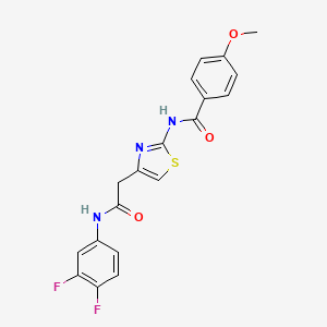 molecular formula C19H15F2N3O3S B2848851 N-(4-(2-((3,4-difluorophenyl)amino)-2-oxoethyl)thiazol-2-yl)-4-methoxybenzamide CAS No. 921792-37-2