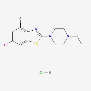 molecular formula C13H16ClF2N3S B2848868 2-(4-Ethylpiperazin-1-yl)-4,6-difluorobenzo[d]thiazole hydrochloride CAS No. 1215350-29-0