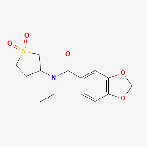 molecular formula C14H17NO5S B2848870 N-(1,1-dioxo-1lambda6-thiolan-3-yl)-N-ethyl-2H-1,3-benzodioxole-5-carboxamide CAS No. 898413-32-6