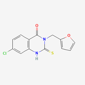 molecular formula C13H9ClN2O2S B2848873 7-Chloro-3-(furan-2-ylmethyl)-2-sulfanyl-3,4-dihydroquinazolin-4-one CAS No. 451465-71-7