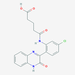 molecular formula C19H16ClN3O4 B2848879 4-{[5-Chloro-2-(3-hydroxyquinoxalin-2-yl)phenyl]carbamoyl}butanoic acid CAS No. 1797384-27-0