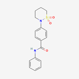 molecular formula C17H18N2O3S B2848882 4-(1,1-dioxothiazinan-2-yl)-N-phenylbenzamide CAS No. 173259-89-7