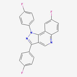 molecular formula C22H12F3N3 B2848889 8-fluoro-1,3-bis(4-fluorophenyl)-1H-pyrazolo[4,3-c]quinoline CAS No. 932464-34-1