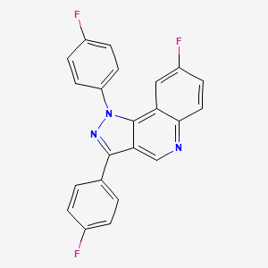 molecular formula C22H12F3N3 B2848889 8-氟-1,3-二(4-氟苯基)-1H-吡唑并[4,3-c]喹啉 CAS No. 932464-34-1