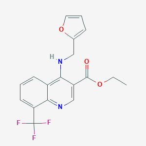 molecular formula C18H15F3N2O3 B284889 Ethyl 4-[(2-furylmethyl)amino]-8-(trifluoromethyl)quinoline-3-carboxylate 