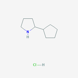 molecular formula C9H18ClN B2848890 2-Cyclopentylpyrrolidine hydrochloride CAS No. 1181525-08-5