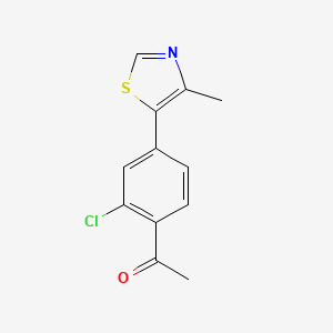 molecular formula C12H10ClNOS B2848892 1-(2-氯-4-(4-甲基-1,3-噻唑-5-基)苯基)乙酮 CAS No. 2019353-44-5