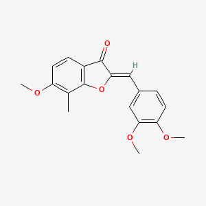 molecular formula C19H18O5 B2848898 (Z)-2-(3,4-dimethoxybenzylidene)-6-methoxy-7-methylbenzofuran-3(2H)-one CAS No. 859666-11-8