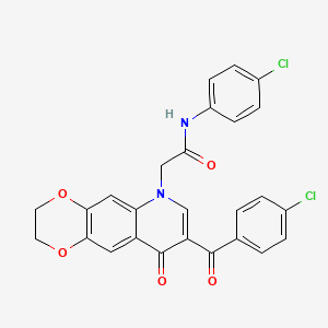 2-[8-(4-chlorobenzoyl)-9-oxo-2,3-dihydro-[1,4]dioxino[2,3-g]quinolin-6-yl]-N-(4-chlorophenyl)acetamide