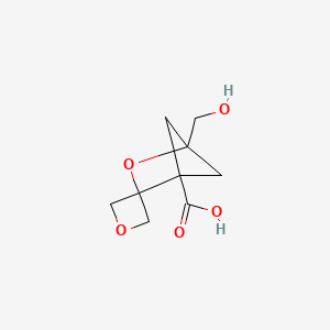 molecular formula C9H12O5 B2848900 1-(羟甲基)螺[2-氧杂双环[2.1.1]己烷-3,3'-氧杂环戊烷]-4-甲酸 CAS No. 2490400-58-1