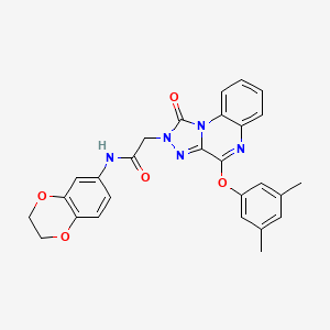 N-(2,3-dihydro-1,4-benzodioxin-6-yl)-2-[4-(3,5-dimethylphenoxy)-1-oxo[1,2,4]triazolo[4,3-a]quinoxalin-2(1H)-yl]acetamide