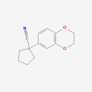 molecular formula C14H15NO2 B2848909 1-(2,3-Dihydro-1,4-benzodioxin-6-yl)cyclopentane-1-carbonitrile CAS No. 153643-84-6