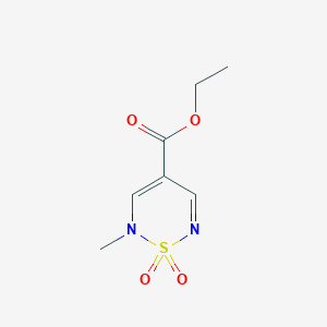 molecular formula C7H10N2O4S B2848911 ethyl 2-methyl-2H-1,2,6-thiadiazine-4-carboxylate 1,1-dioxide CAS No. 1710202-97-3