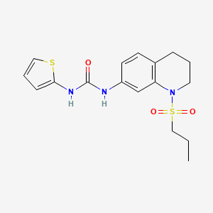molecular formula C17H21N3O3S2 B2848912 1-(1-(Propylsulfonyl)-1,2,3,4-tetrahydroquinolin-7-yl)-3-(thiophen-2-yl)urea CAS No. 1203163-58-9