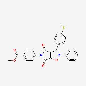 molecular formula C26H22N2O5S B2848913 methyl 4-(3-(4-(methylthio)phenyl)-4,6-dioxo-2-phenyltetrahydro-2H-pyrrolo[3,4-d]isoxazol-5(3H)-yl)benzoate CAS No. 1005061-83-5