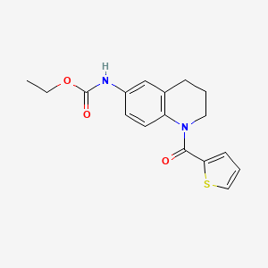 molecular formula C17H18N2O3S B2848915 Ethyl (1-(thiophene-2-carbonyl)-1,2,3,4-tetrahydroquinolin-6-yl)carbamate CAS No. 899964-30-8