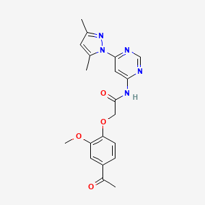 molecular formula C20H21N5O4 B2848916 2-(4-acetyl-2-methoxyphenoxy)-N-(6-(3,5-dimethyl-1H-pyrazol-1-yl)pyrimidin-4-yl)acetamide CAS No. 1428378-46-4