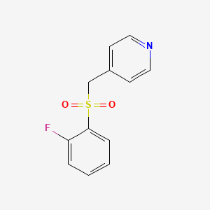 molecular formula C12H10FNO2S B2848921 4-{[(2-Fluorophenyl)sulfonyl]methyl}pyridine CAS No. 1325306-53-3