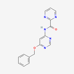 molecular formula C16H13N5O2 B2848923 N-(6-(benzyloxy)pyrimidin-4-yl)pyrimidine-2-carboxamide CAS No. 1396857-73-0