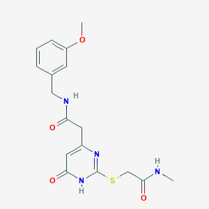 N-(3-methoxybenzyl)-2-(2-((2-(methylamino)-2-oxoethyl)thio)-6-oxo-1,6-dihydropyrimidin-4-yl)acetamide