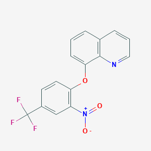 molecular formula C16H9F3N2O3 B2848933 8-[2-Nitro-4-(trifluoromethyl)phenoxy]quinoline CAS No. 1020251-87-9